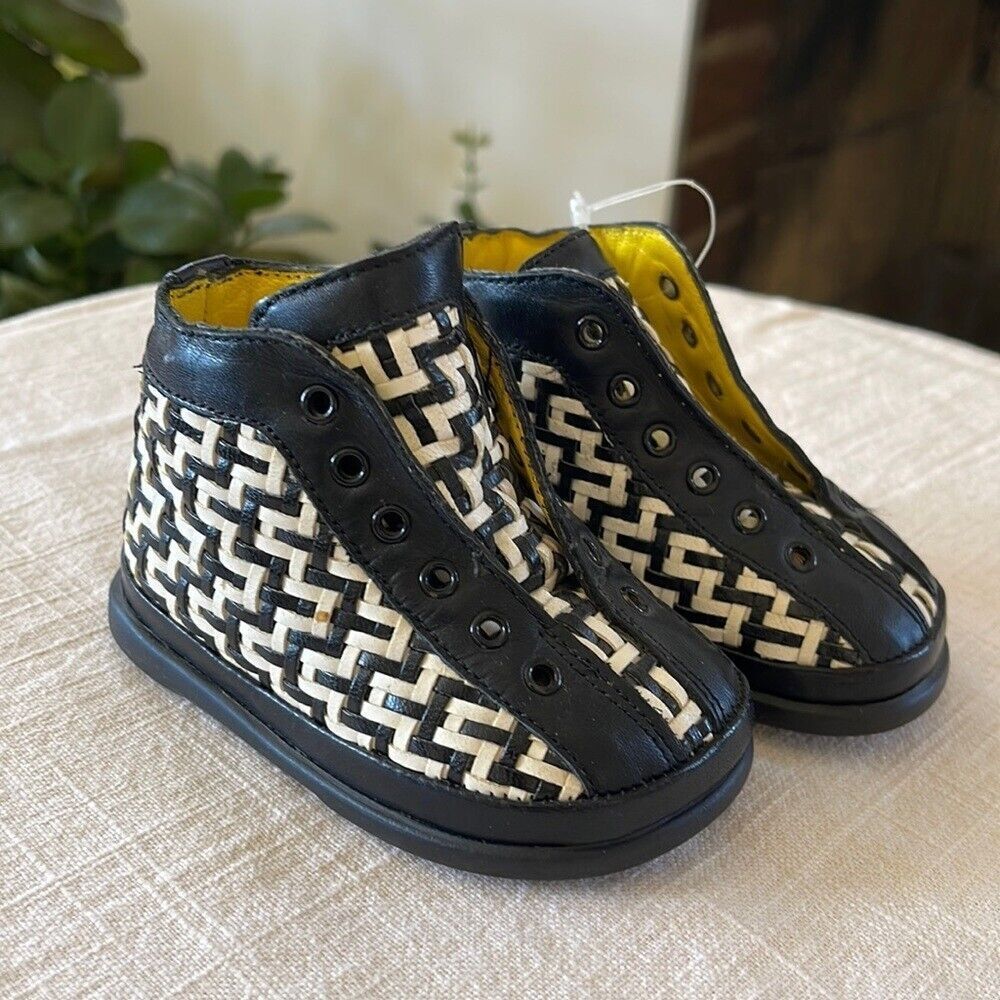 Pom D'api Woven Booties infant Size EUR 18 US 3.5‎ French baby boots